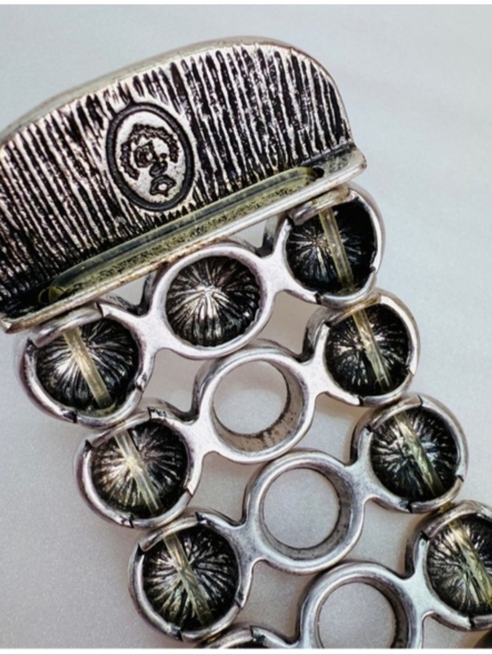 Vintage Premier Designs Rhinestone Silver Buckle Bracelet - EUC - Picture 10 of 11